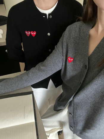 Kašmirski kardigan za parove u japanskom stilu sa motivom srca