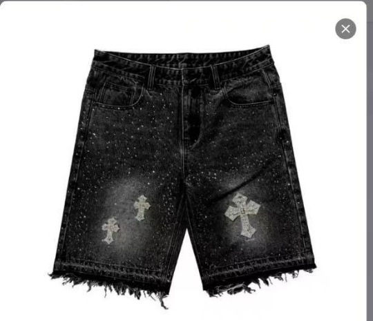 Férfiaknak szóló egyenes szabású farmerrövidnadrág, középhosszú, utcai stílus, pamutból készült denim