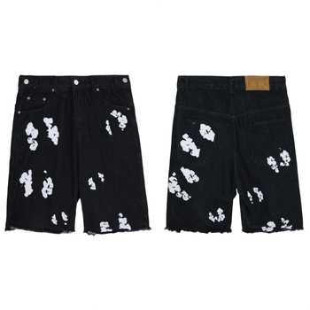Traper šorc, pamuk-poliester tkanina, glavni materijal pamuk, širok kroj, mikroelastičnost, punk stil