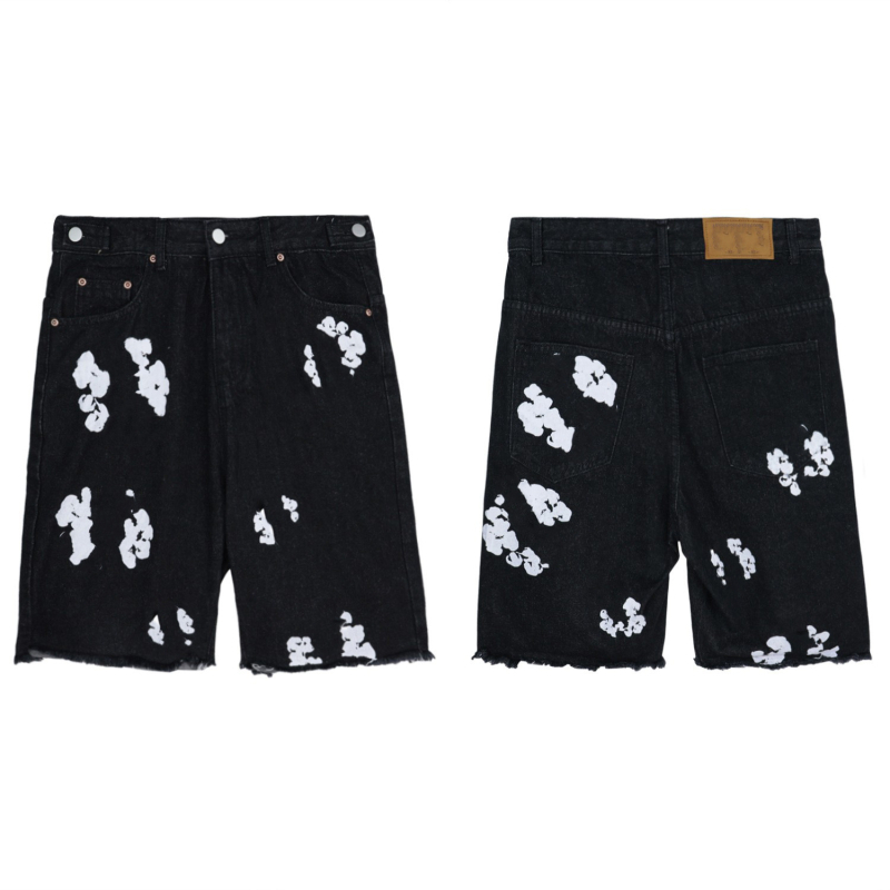 Traper šorc, pamuk-poliester tkanina, glavni materijal pamuk, širok kroj, mikroelastičnost, punk stil