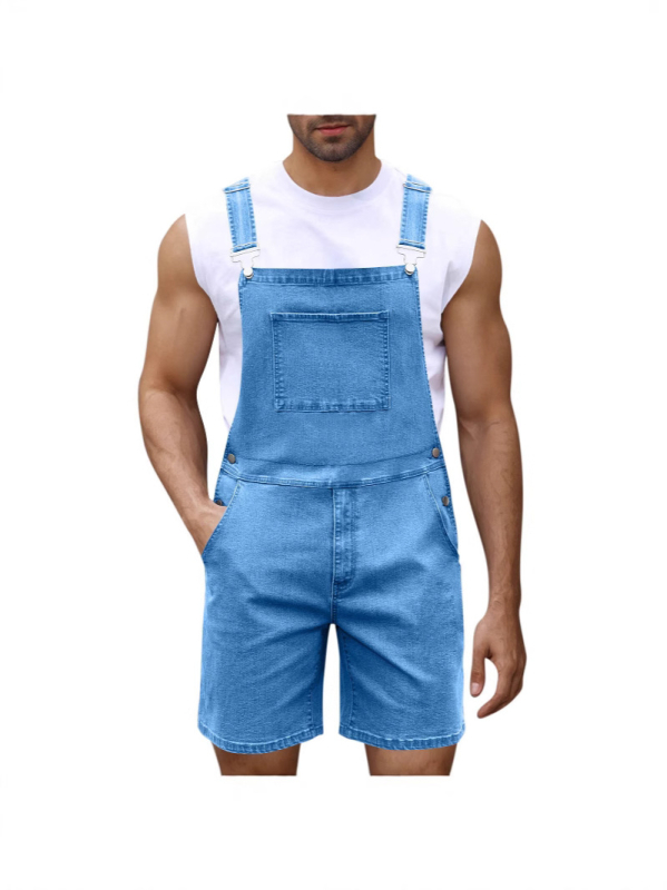 Férfi farmer rövidnadrág, egyenes szabás, középmagas derekú, cipzár, pamut denim
