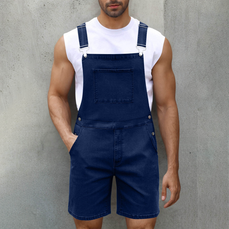Férfi farmer rövidnadrág, egyenes szabás, középmagas derekú, cipzár, pamut denim