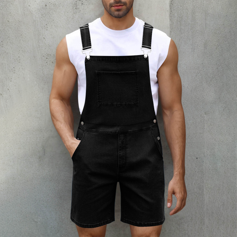 Férfi farmer rövidnadrág, egyenes szabás, középmagas derekú, cipzár, pamut denim