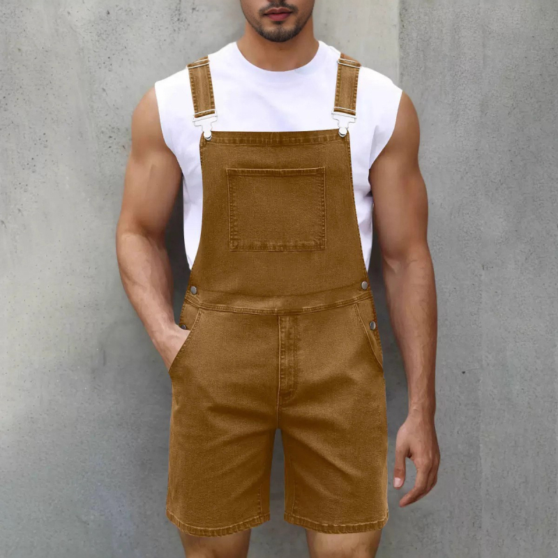 Férfi farmer rövidnadrág, egyenes szabás, középmagas derekú, cipzár, pamut denim