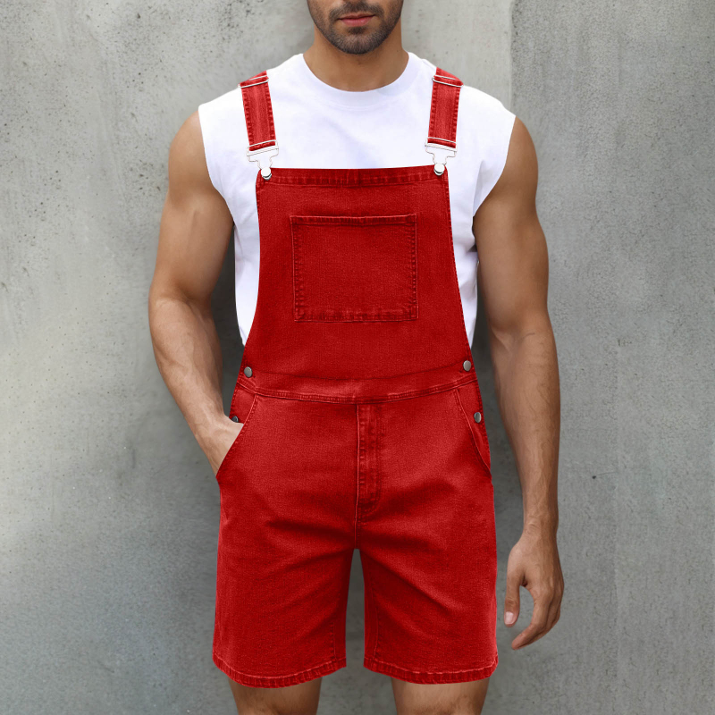 Férfi farmer rövidnadrág, egyenes szabás, középmagas derekú, cipzár, pamut denim