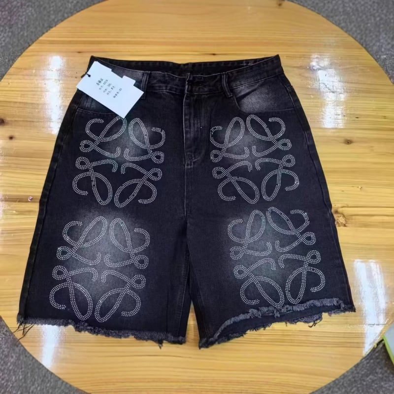 Denim rövidnadrág egyenes szabású, retro stílusú, pamut anyagú, 2025 nyár