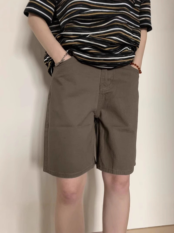 Мъжки дънкови къси панталони с прав крак, капри дължина, полиестер, лятна колекция