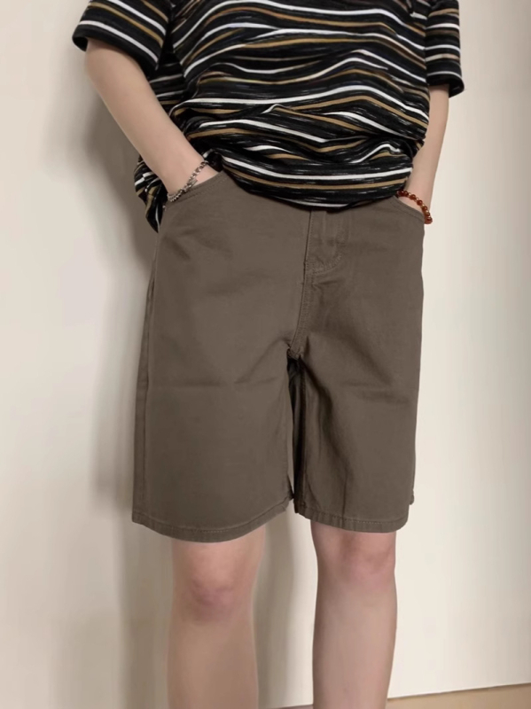 Мъжки дънкови къси панталони с прав крак, капри дължина, полиестер, лятна колекция