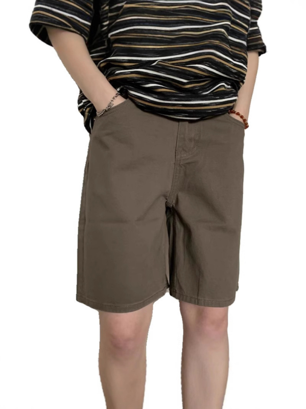 Мъжки дънкови къси панталони с прав крак, капри дължина, полиестер, лятна колекция