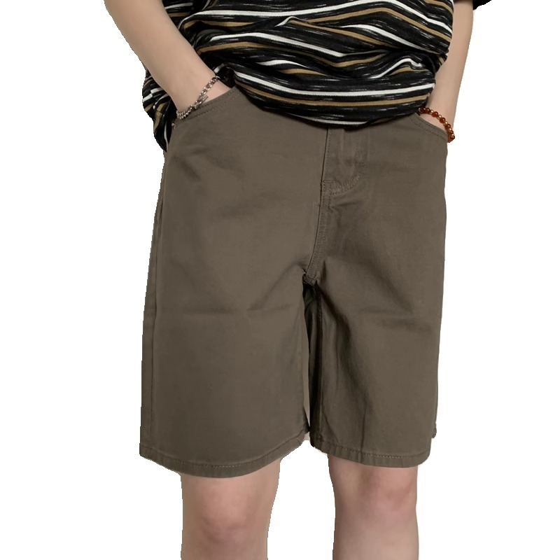 Мъжки дънкови къси панталони с прав крак, капри дължина, полиестер, лятна колекция