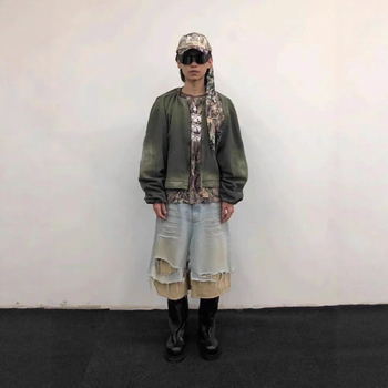 Șort denim bărbați Seven-Quarter, croială lejeră, bumbac denim, stil coreean, vară 2025