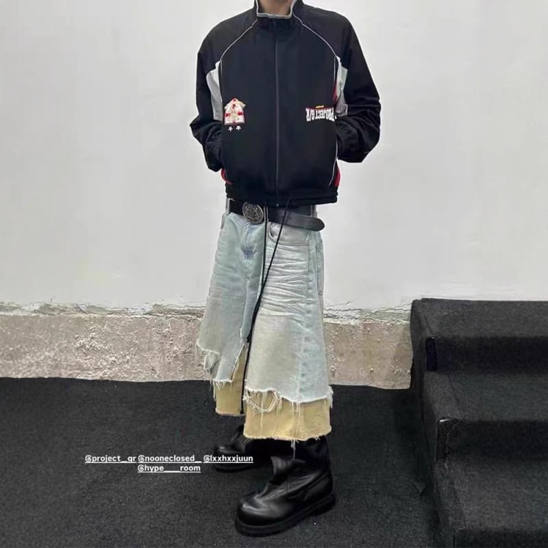 Șort denim bărbați Seven-Quarter, croială lejeră, bumbac denim, stil coreean, vară 2025