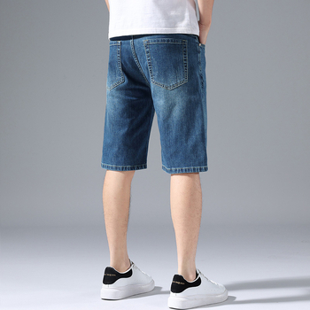 Ανδρικά βαμβακερά τζιν κοντά παντελόνια, εφαρμοστό ίσια γραμμή, Καλοκαίρι 2025