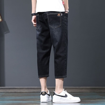 Șorturi denim pentru bărbați, talie medie, lungime cropped, croială dreaptă, buzunare multiple