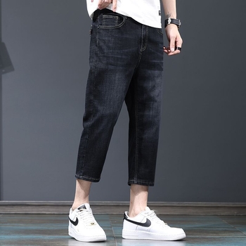 Șorturi denim pentru bărbați, talie medie, lungime cropped, croială dreaptă, buzunare multiple