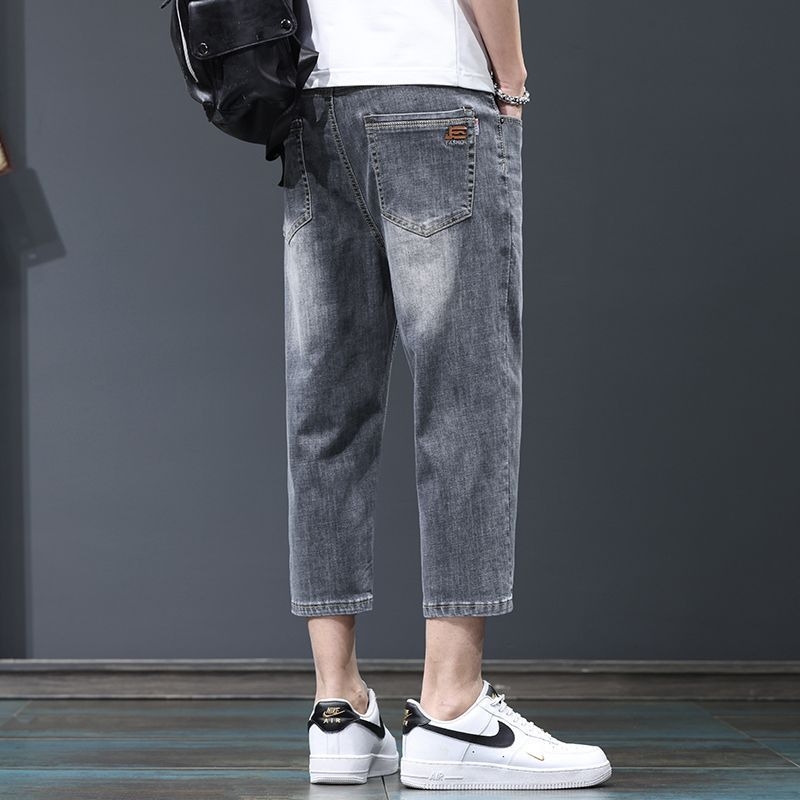 Șorturi denim pentru bărbați, talie medie, lungime cropped, croială dreaptă, buzunare multiple