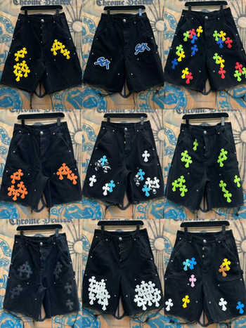 Дънкови къси панталони с прав силует, хип-хоп стил, 100% памук, средна талия, копче за закопчаване