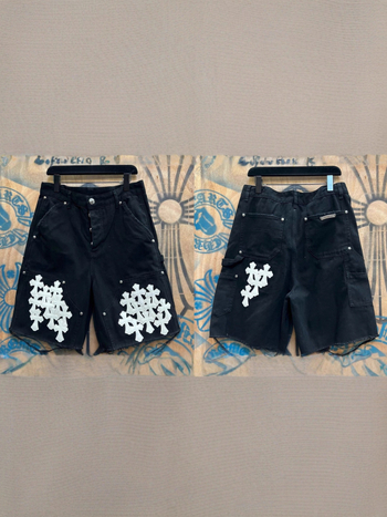 Дънкови къси панталони с прав силует, хип-хоп стил, 100% памук, средна талия, копче за закопчаване