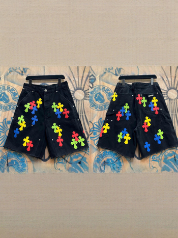 Дънкови къси панталони с прав силует, хип-хоп стил, 100% памук, средна талия, копче за закопчаване