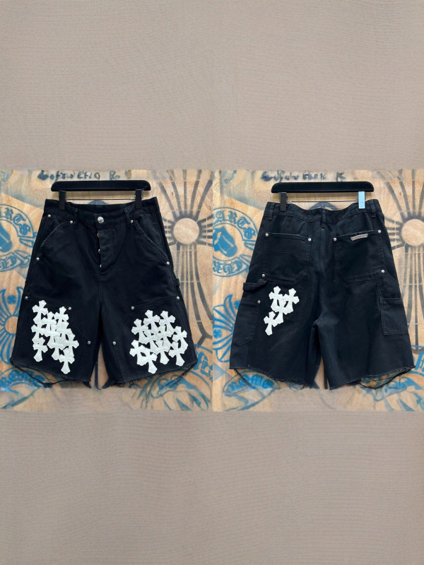 Дънкови къси панталони с прав силует, хип-хоп стил, 100% памук, средна талия, копче за закопчаване