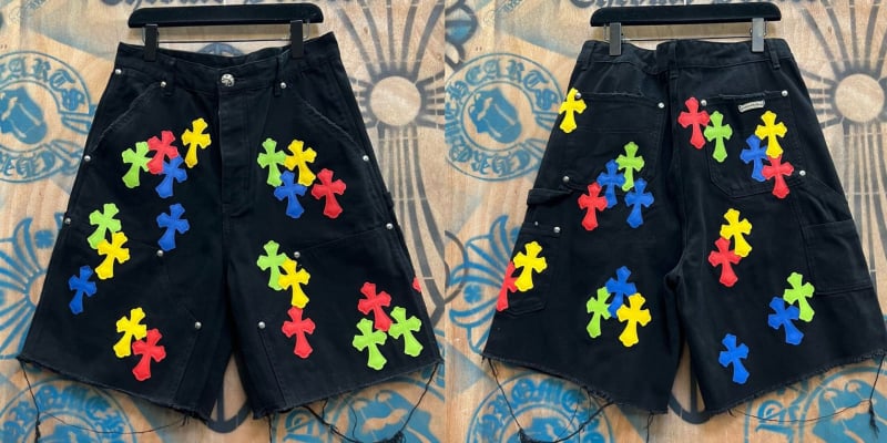 Дънкови къси панталони с прав силует, хип-хоп стил, 100% памук, средна талия, копче за закопчаване