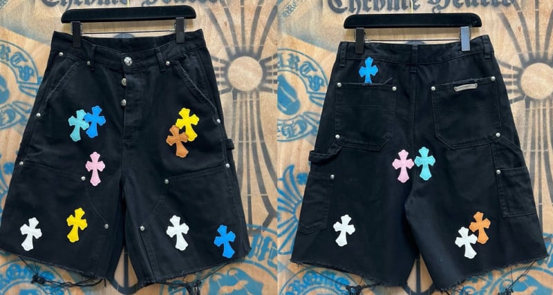 Дънкови къси панталони с прав силует, хип-хоп стил, 100% памук, средна талия, копче за закопчаване