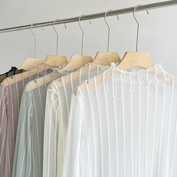 Ženski čipkasti baza-top s Jacquard tkanjem, geometrijski uzorak, 90–95% najlona