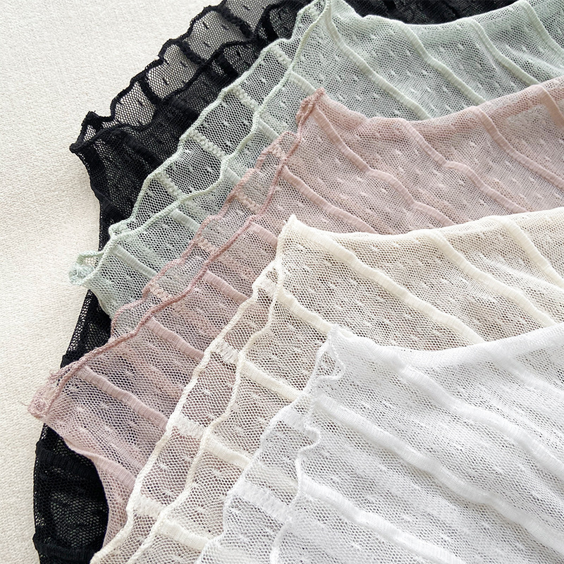Ženski čipkasti baza-top s Jacquard tkanjem, geometrijski uzorak, 90–95% najlona