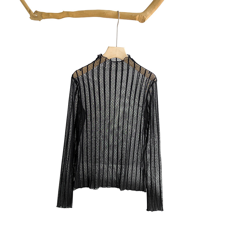 Ženski čipkasti baza-top s Jacquard tkanjem, geometrijski uzorak, 90–95% najlona