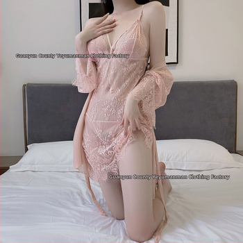 Σετ δύο τεμαχίων νυχτικό από δαντέλα με αποκοπές – ultra-λεπτό ύφασμα από σπάντεξ, Καλοκαίρι 2022, περιεκτικότητα βασικού υφάσματος 50–70%