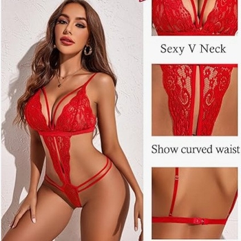 Body din dantelă pentru femei, decolteu adânc în V, material principal nylon, țesătură subțire, lansare vară 2024