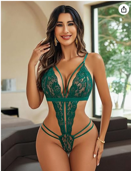 Body din dantelă pentru femei, decolteu adânc în V, material principal nylon, țesătură subțire, lansare vară 2024