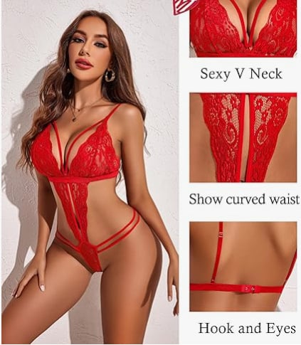 Body din dantelă pentru femei, decolteu adânc în V, material principal nylon, țesătură subțire, lansare vară 2024