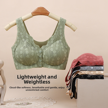 Žindymo liemenėlė su priekyje užsegama, belaidė, nėriniai, pilni kupoliai su putų įdėklu, nylon audinys