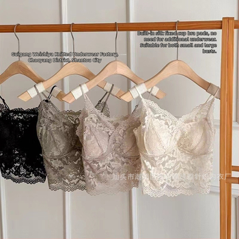 Csipkés francia stílusú melltartó rögzített dupla vállpántokkal, 3/4 kosár, vékony latex kosár, bélés spandex