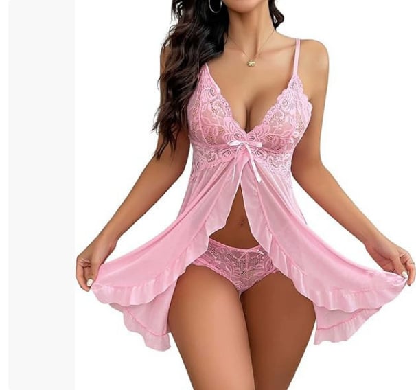 Set de lenjerie din dantelă pentru femei, decolteu în V – Multicolor, poliester 50–70%, țesătură subțire 101–120 g/m², Primăvara 2024