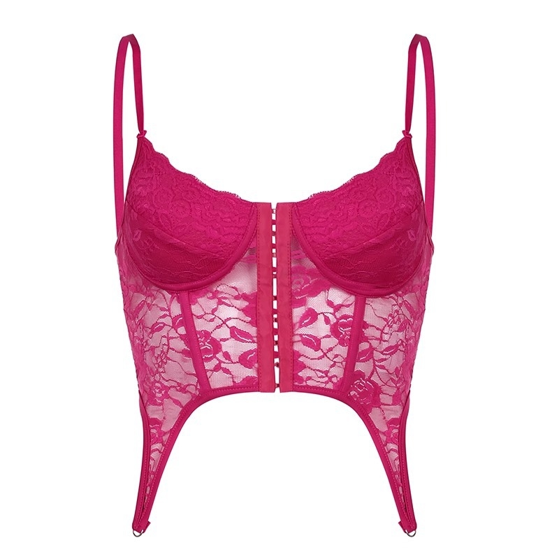 Vintažinė nėrinių kamisolė su netolygiu kraštu, 3/4 puodeliai, putų formos puodeliai, nailoninis įdėklas, fiksuotos dvigubos petnešos