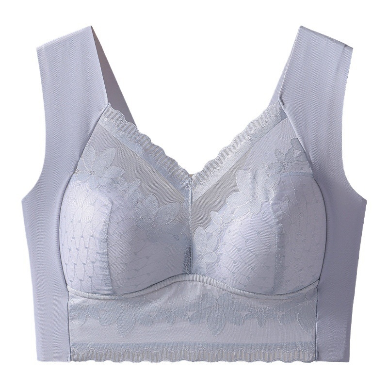 Čipkasti grudnjak s lijepim leđima od ice-silk materijala, bežični, bez šavova, push-up za oblikovanje i sprječavanje opuštanja, sportski top