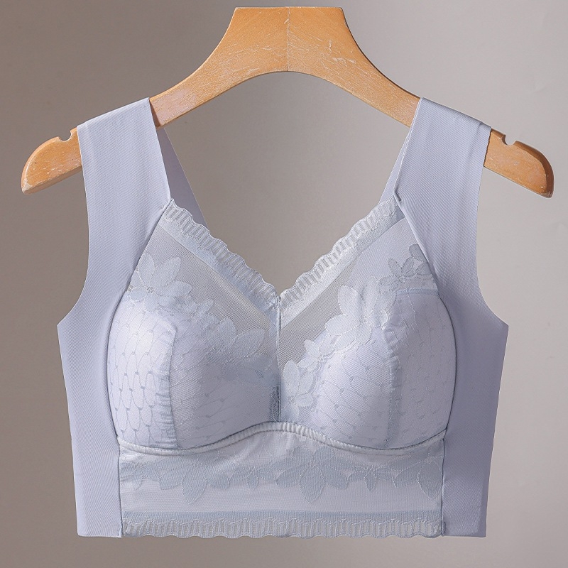 Čipkasti grudnjak s lijepim leđima od ice-silk materijala, bežični, bez šavova, push-up za oblikovanje i sprječavanje opuštanja, sportski top