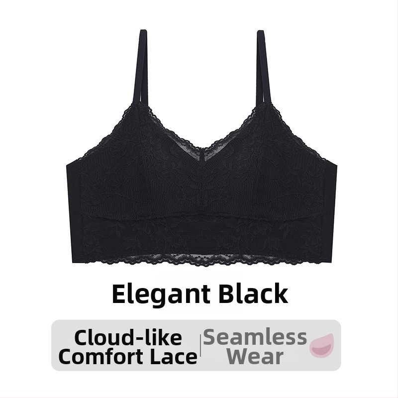 Bez plecu mežģīņu krūšturis bez siksniņām ar trusīša ausām kausu, plāni formēti kausi, galvenais audums neilons, iekšpuse spandex