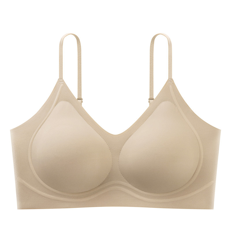 Push-Up бюстгальтер с мека поддръжка, събиране на страничните гърди, чашки латекс 3/4, нейлонов плат, фиксирани двойни презрамки