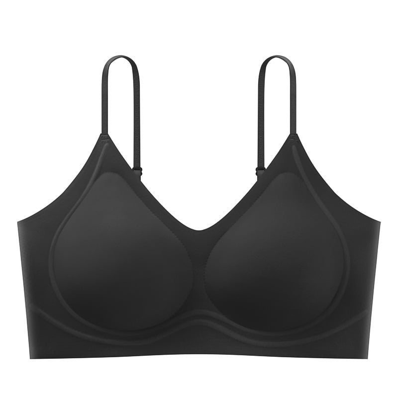 Push-Up бюстгальтер с мека поддръжка, събиране на страничните гърди, чашки латекс 3/4, нейлонов плат, фиксирани двойни презрамки