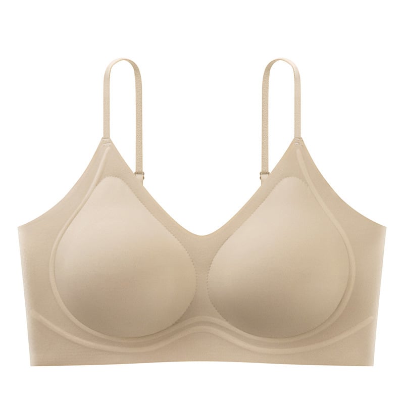 Push-Up бюстгальтер с мека поддръжка, събиране на страничните гърди, чашки латекс 3/4, нейлонов плат, фиксирани двойни презрамки