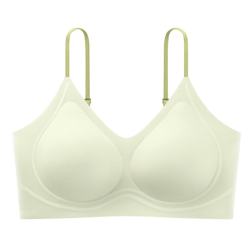 Push-Up бюстгальтер с мека поддръжка, събиране на страничните гърди, чашки латекс 3/4, нейлонов плат, фиксирани двойни презрамки
