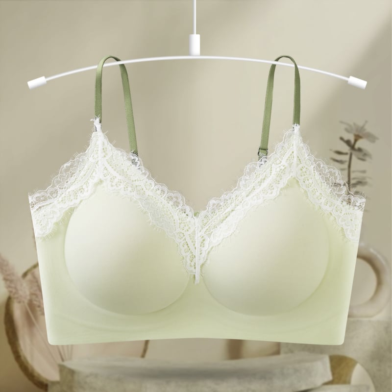 Push-Up бюстгальтер с мека поддръжка, събиране на страничните гърди, чашки латекс 3/4, нейлонов плат, фиксирани двойни презрамки