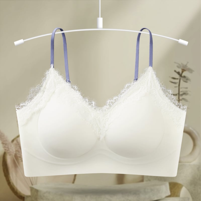 Push-Up бюстгальтер с мека поддръжка, събиране на страничните гърди, чашки латекс 3/4, нейлонов плат, фиксирани двойни презрамки
