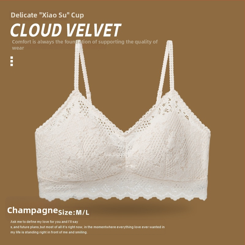 Trijstūru krūšturis bez stieņa, plāns veidots kauss, mežģīņu dekors, galvenais audums neilons 93%, kauss poliesters