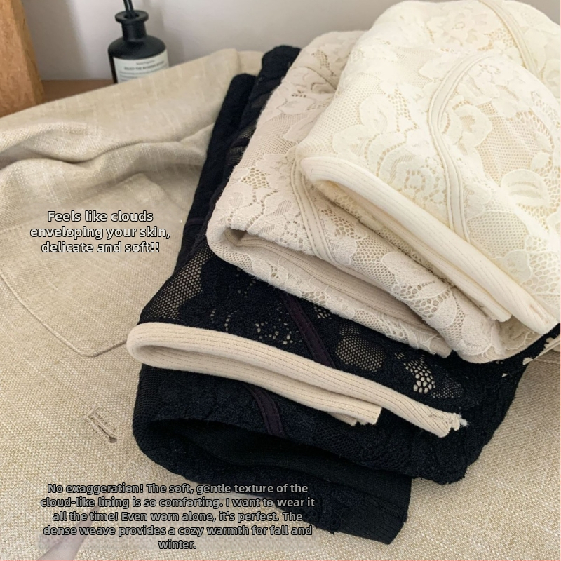 Mežģīņu cami top ar integrētu flesi rudens–ziemas sezonai, šaurs siluets, pilns krūšu kauss, kokvilnas oderējums