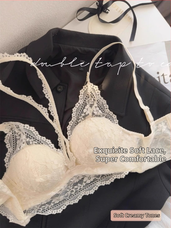 Mežģīņots halter krūšturis, kausi plāni augšā un biezāki apakšā, aizmugurē trīs sprādžu kārtas, noņemamās siksniņas, neilona mežģīne ar spandex pamatni