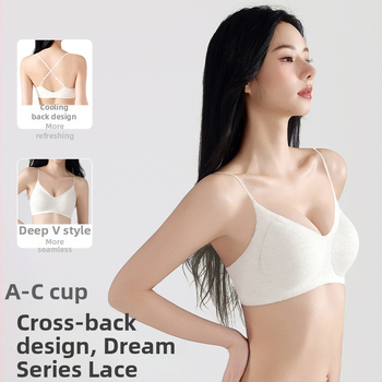 Mežģīņu bralette ar spaghetti siksnām, neilona audums, plāna veidota krūšu kauss ar sūklīti, aizmugurē četrrindu aizdare, fiksētas dubultās plecu siksnas, savilkts siluets, ērtums